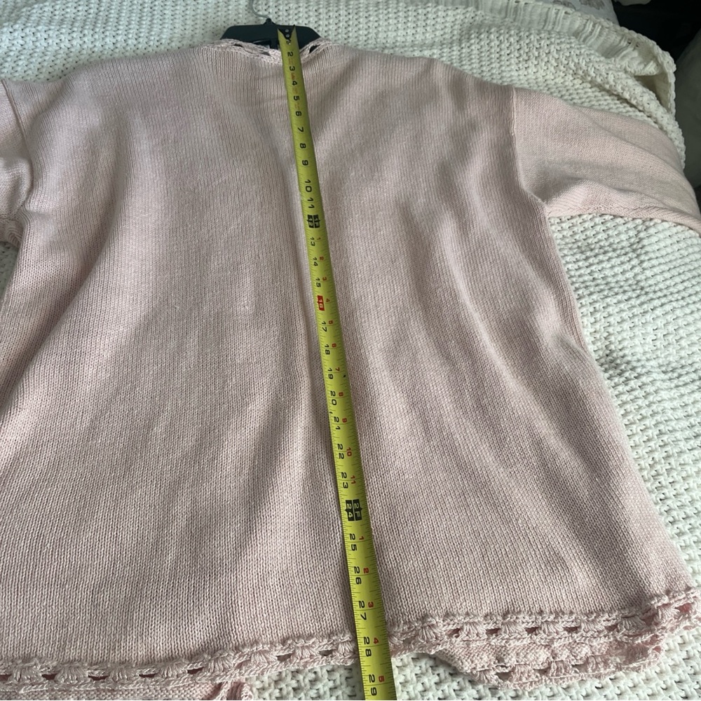 Venezia Light Pink Women's Cardigan Large Embroidered Detail Long Sleeve - Picture 15 of 15